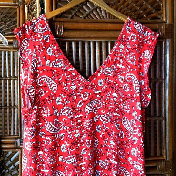 LOFT OUTLET by Ann Taylor Summer Dress Red Sleeveless - XL - NWOT - Picture 5 of 14